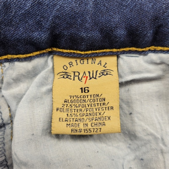 Original RAW 7 distressed blue jeans size 16 - Picture 6 of 8